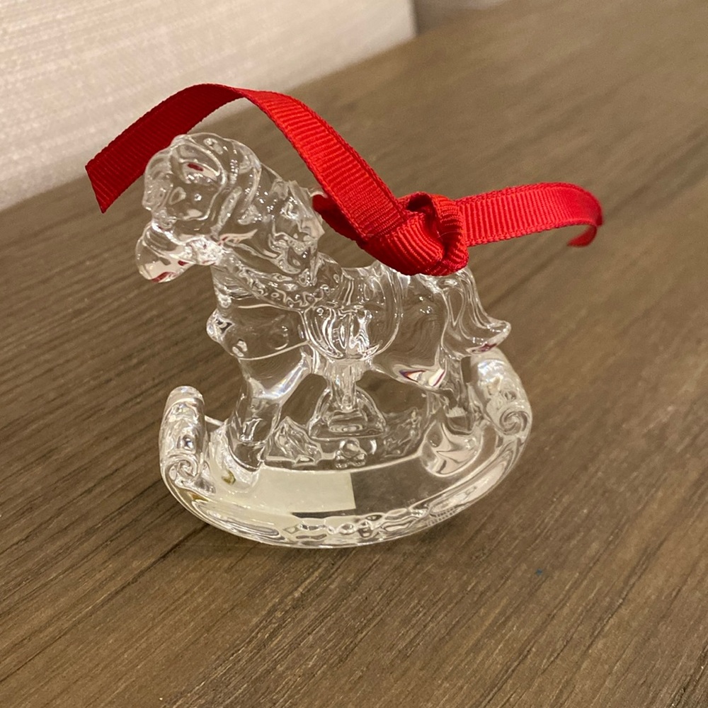 Marquis Waterford vintage crystal rocking horse ornament